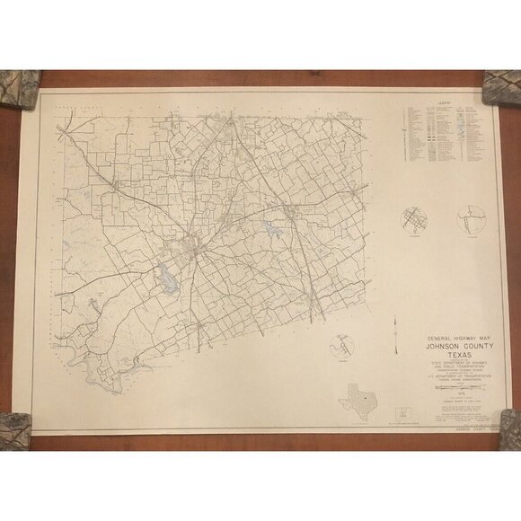 VTG 1976 General Highway Map JOHNSON COUNTY TEXAS State Department of Highways - Picture 1 of 6